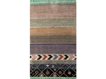 LEHERIYA LES-1041 White/Ebony - Rectangular handmade wool rug by Jaipur Rugs - view 2